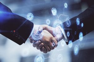 Business owner with MSP handshake agreement