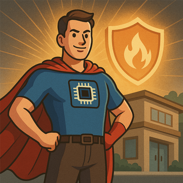 IT superhero protecting small business from cyber threats