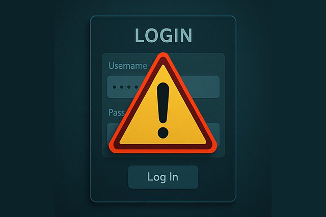 Security alert showing risk of unauthorized access