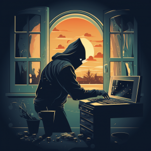 Hacker stealing browser password data